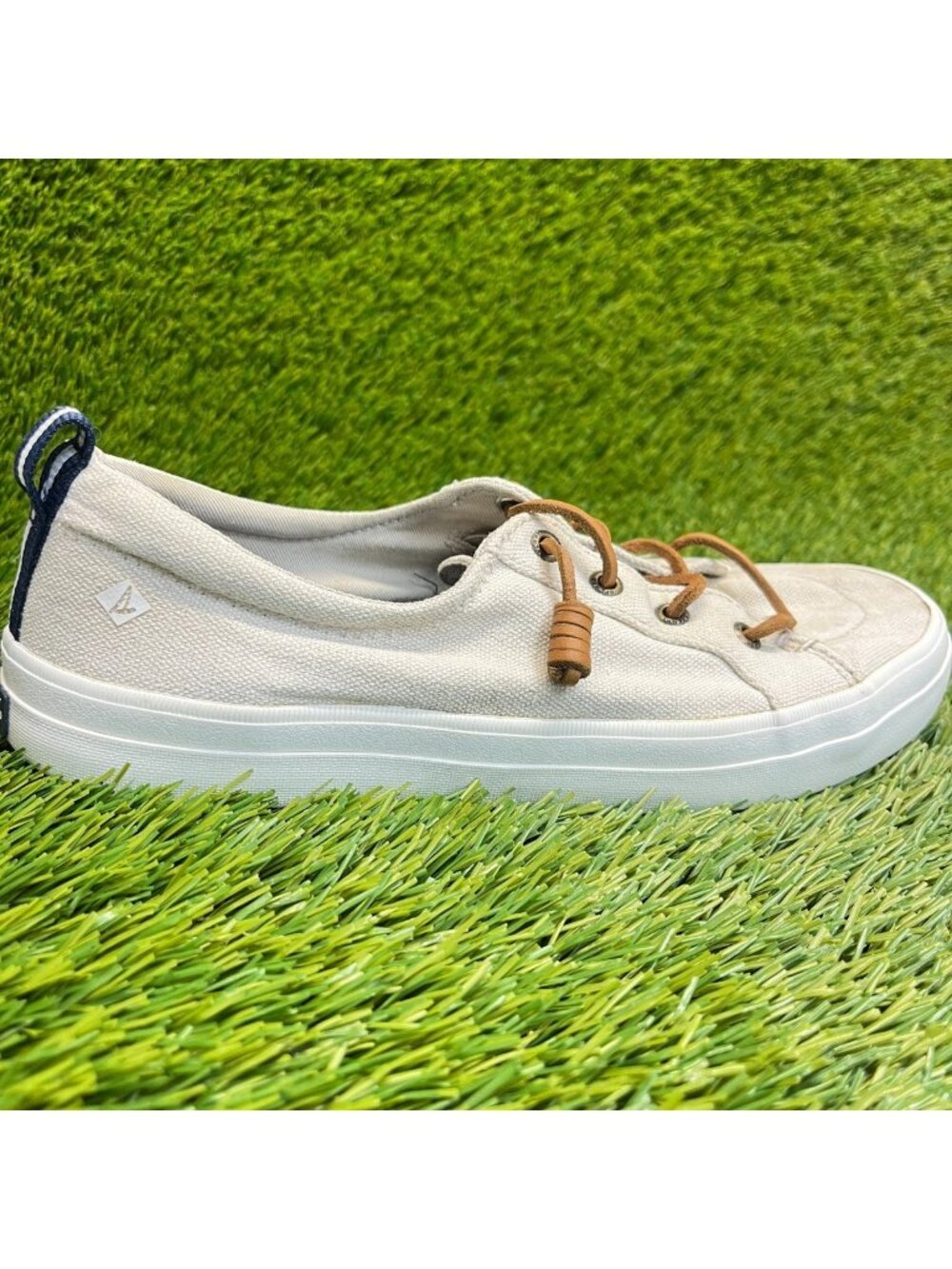 Sperry Crest Vibe Womens Size 7 Gray White Casual Classic Walking Slip-On Shoes